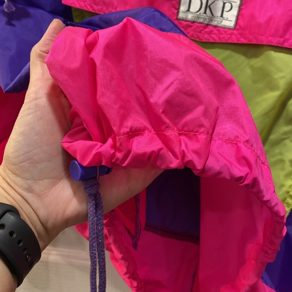 Vintage 80s 90s Neon Colorblock Windbreaker Pullover DKP Sport Mode Unisex - Picture 9 of 13